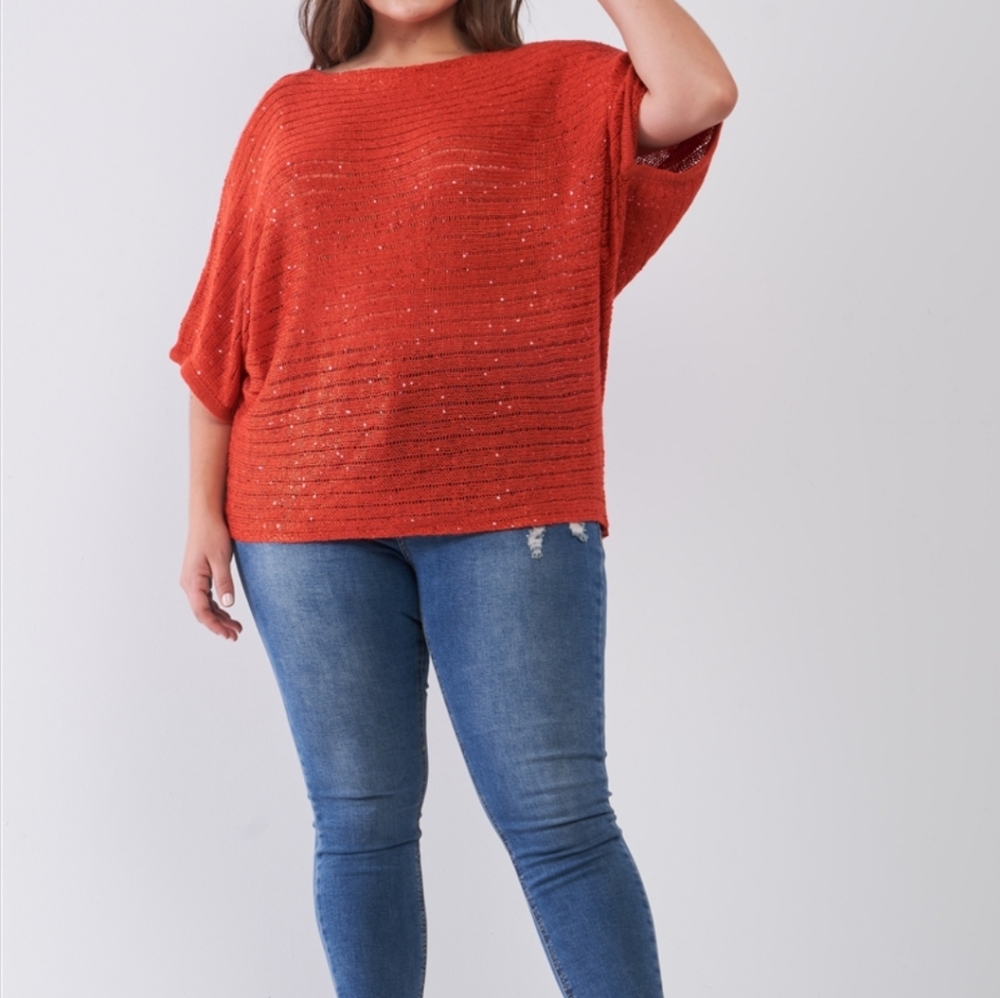 PLUS Sequin Sweater Top